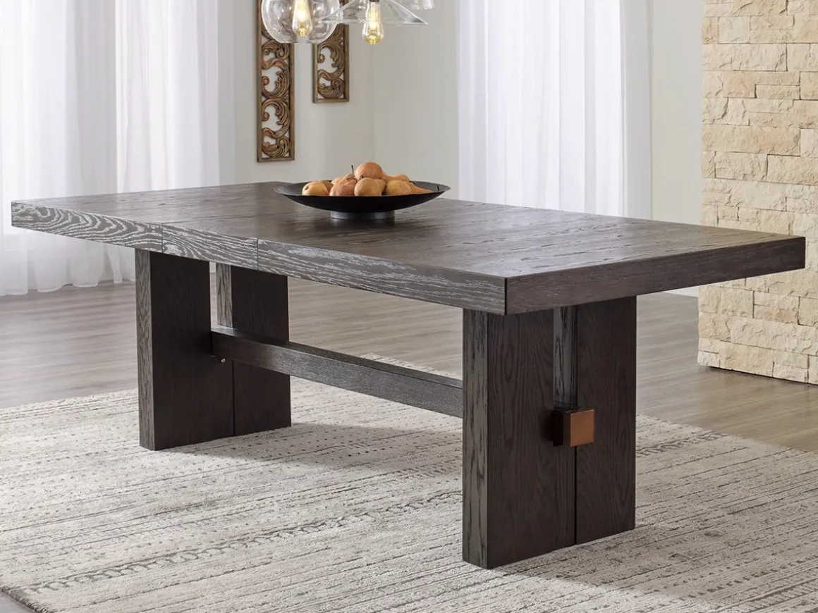 Burkhaus Extendable Dining Table & 4 Chairs In Biege/Dark Brown