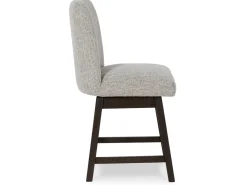 Burkhaus Upholstered Counter Height Swivel Stool In Beige/Dark Brown