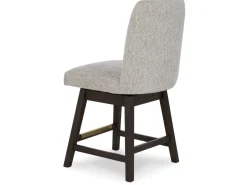 Burkhaus Upholstered Counter Height Swivel Stool In Beige/Dark Brown
