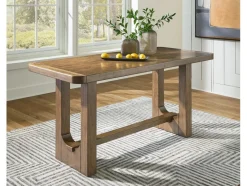 Cabalynn Counter Height Dining Table & 4 Stools In Light Brown