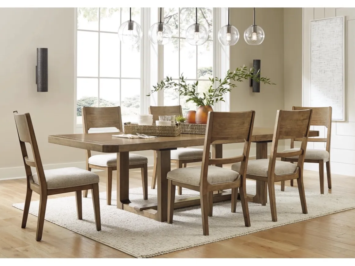 Cabalynn Side Chair In Oatmeal/Light Brown