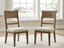 Cabalynn Side Chair In Oatmeal/Light Brown