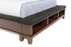 Cagney Upholstered Panel Bed W/ Storage In Gray, Queen