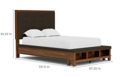 Cagney Upholstered Panel Bed W/ Storage In Gray, Queen