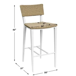 Calbas Outdoor Barstool In White