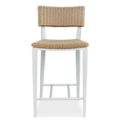 Calbas Outdoor Counter Height Stool In White