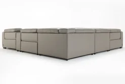 Cam 6 Piece 2 Power Theater Sectional W/ 2 Power Armless Recliner & Immersive Sound In Ajax Smoke Leather