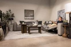 Cam 6 Piece 2 Power Theater Sectional W/ Immersive Sound In Ajax Smoke Leather