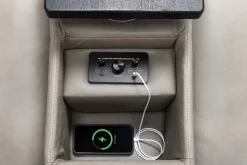 Cam 6 Piece 2 Power Theater Sectional W/ Immersive Sound In Ajax Smoke Leather