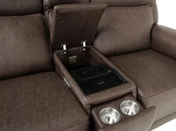 Cannes 3 Power Theater Console Loveseat W/ Immersive Sound In Jumbo Bark