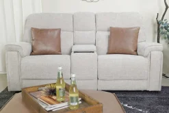 Cannes 3 Power Theater Console Loveseat W/ Immersive Sound In Jumbo Bark