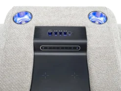 Cannes 3 Power Theater Sofa W/ Immersive Sound In Maze Tan