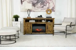 Cannon Valley Fireplace Console In Brown
