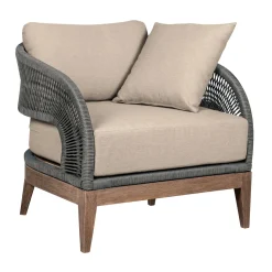 Capri Outdoor Lounge Chair In Taupe