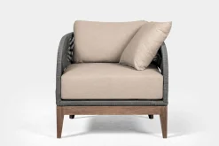 Capri Outdoor Lounge Chair In Taupe
