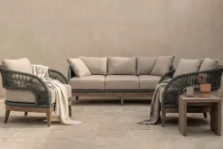 Capri Outdoor Lounge Chair In Taupe