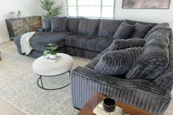 Casper 4 Piece Loveseat Chaise Sectional In Pony Slate, Left Facing