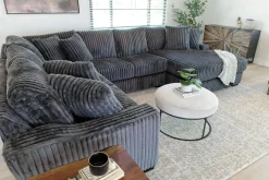 Casper 4 Piece Loveseat Chaise Sectional In Pony Slate, Left Facing