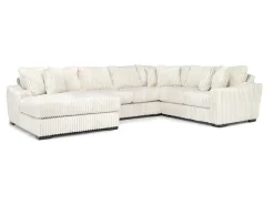 Casper 4 Piece Loveseat Chaise Sectional In Pony Slate, Left Facing