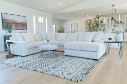 Casper 4 Piece Loveseat Chaise Sectional In Pony Slate, Left Facing