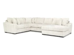 Casper 4 Piece Loveseat Chaise Sectional In Pony Slate, Left Facing