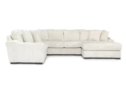 Casper 4 Piece Loveseat Chaise Sectional In Pony Slate, Left Facing