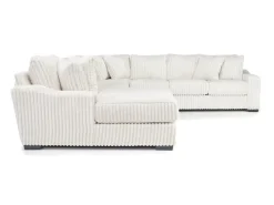 Casper 4 Piece Xl Loveseat Chaise Sectional In Pony Slate, Left Facing