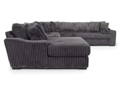 Casper 4 Piece Xl Loveseat Chaise Sectional In Pony Slate, Left Facing
