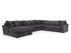 Casper 4 Piece Xl Sofa Chaise Sectional In Pony Slate, Left Facing