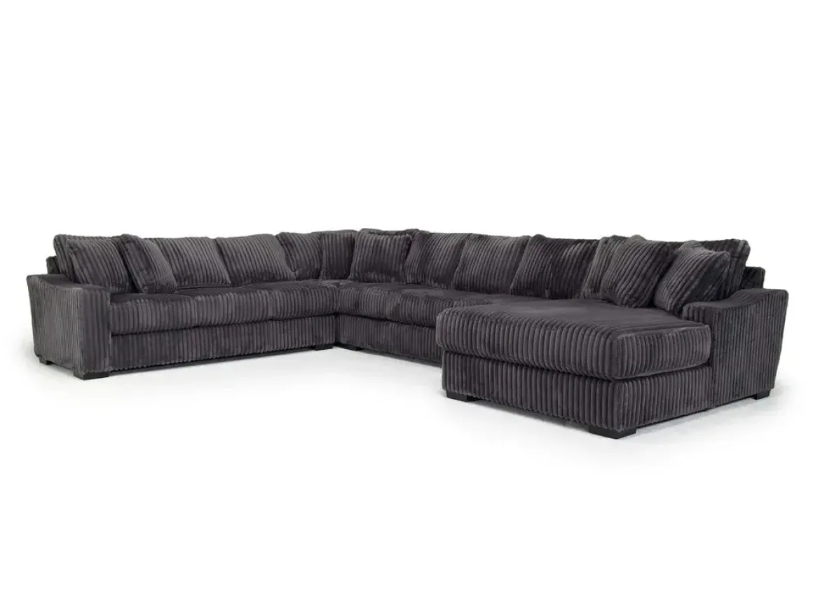Casper 4 Piece Xl Sofa Chaise Sectional In Pony Slate, Left Facing