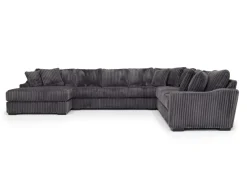 Casper 4 Piece Xl Sofa Chaise Sectional In Pony Slate, Left Facing