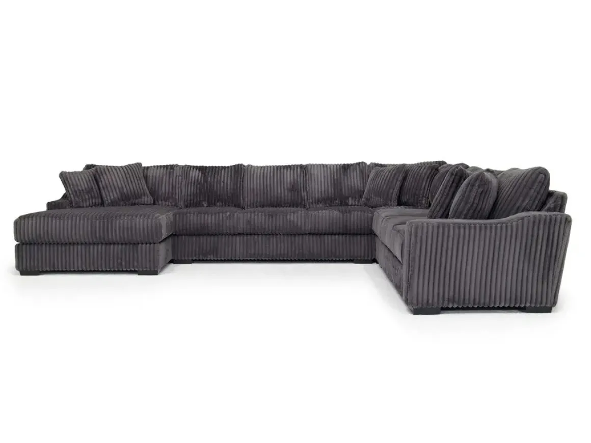 Casper 4 Piece Xl Sofa Chaise Sectional In Pony Slate, Left Facing