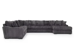 Casper 4 Piece Xl Sofa Chaise Sectional In Pony Slate, Left Facing