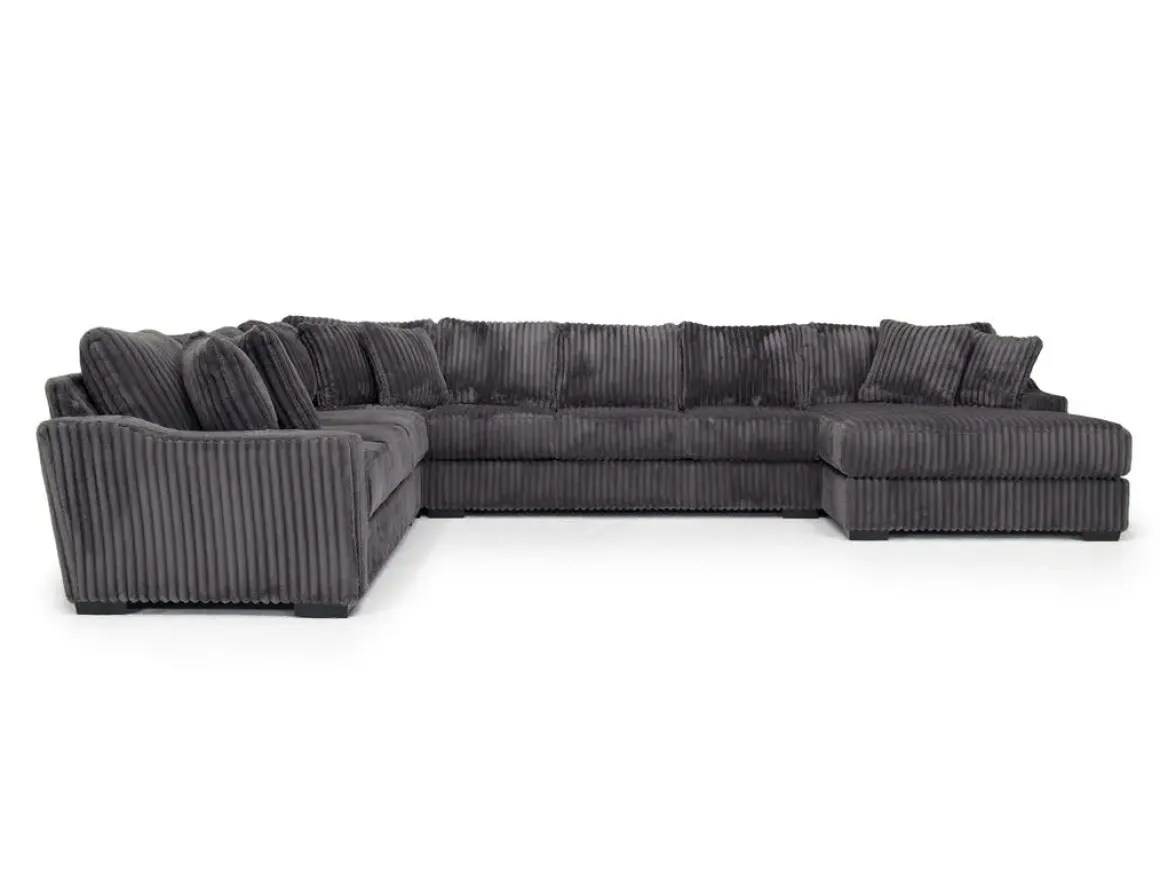 Casper 4 Piece Xl Sofa Chaise Sectional In Pony Slate, Left Facing