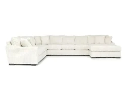 Casper 4 Piece Xl Sofa Chaise Sectional In Pony Slate, Left Facing