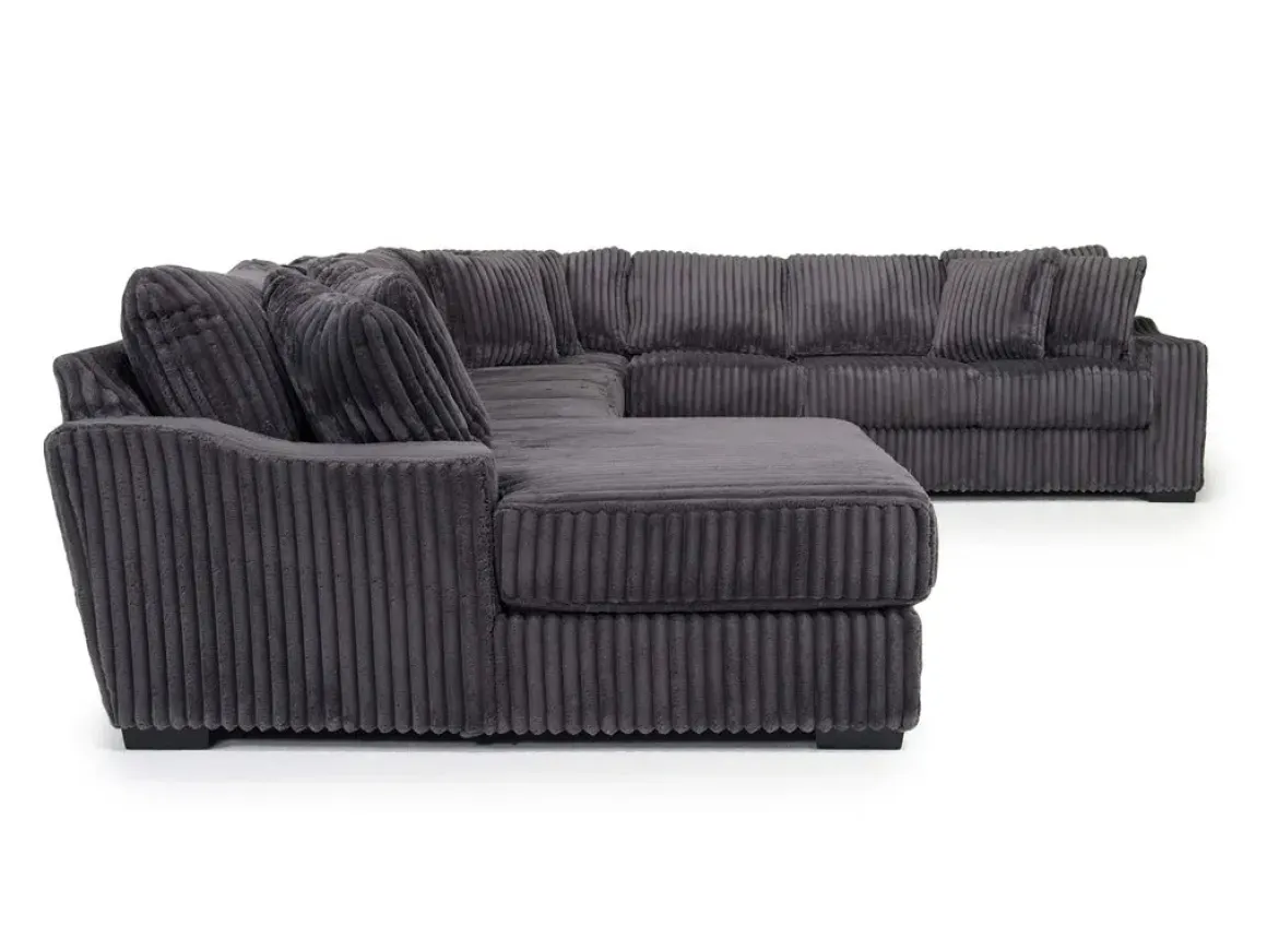 Casper 4 Piece Xl Sofa Chaise Sectional In Pony Slate, Left Facing