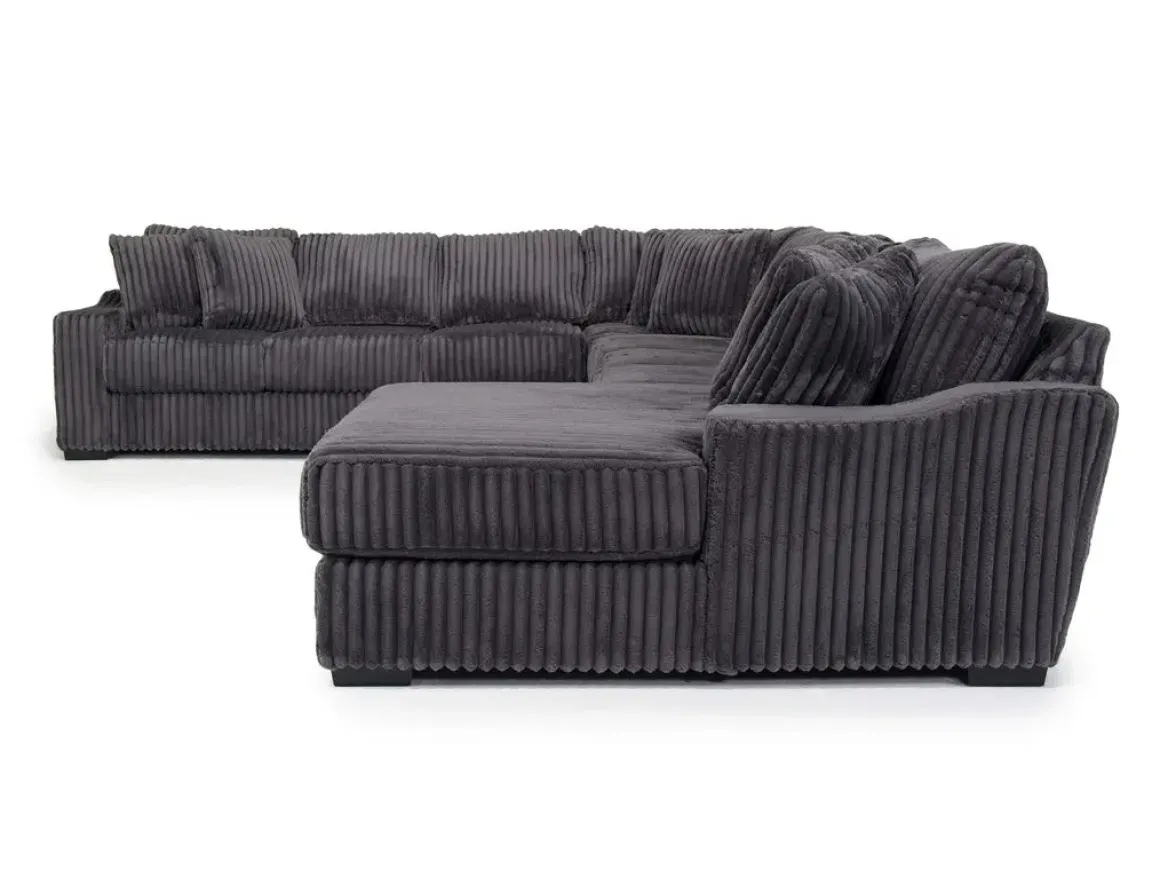 Casper 4 Piece Xl Sofa Chaise Sectional In Pony Slate, Left Facing