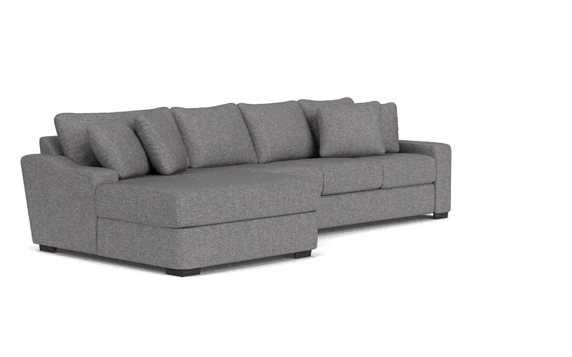 Casper Crypton Performance Xl Sofa Chaise Sectional In Custom, Left Facing