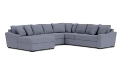 Casper Crypton Performance Extra Large Tux Loveseat Chaise Sectional In Custom, Left Facing
