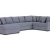 Casper Crypton Performance Tux Sofa Chaise Sectional In Custom, Left Facing