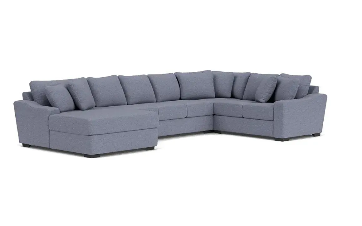 Casper Crypton Performance Tux Sofa Chaise Sectional In Custom, Left Facing