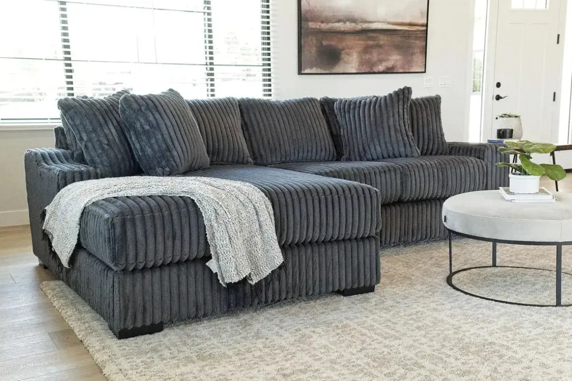 Casper Sofa Chaise In Pony Slate, Left Facing