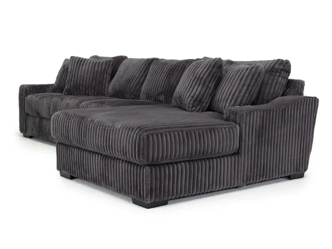 Casper Xl Sofa Chaise In Pony Slate, Left Facing