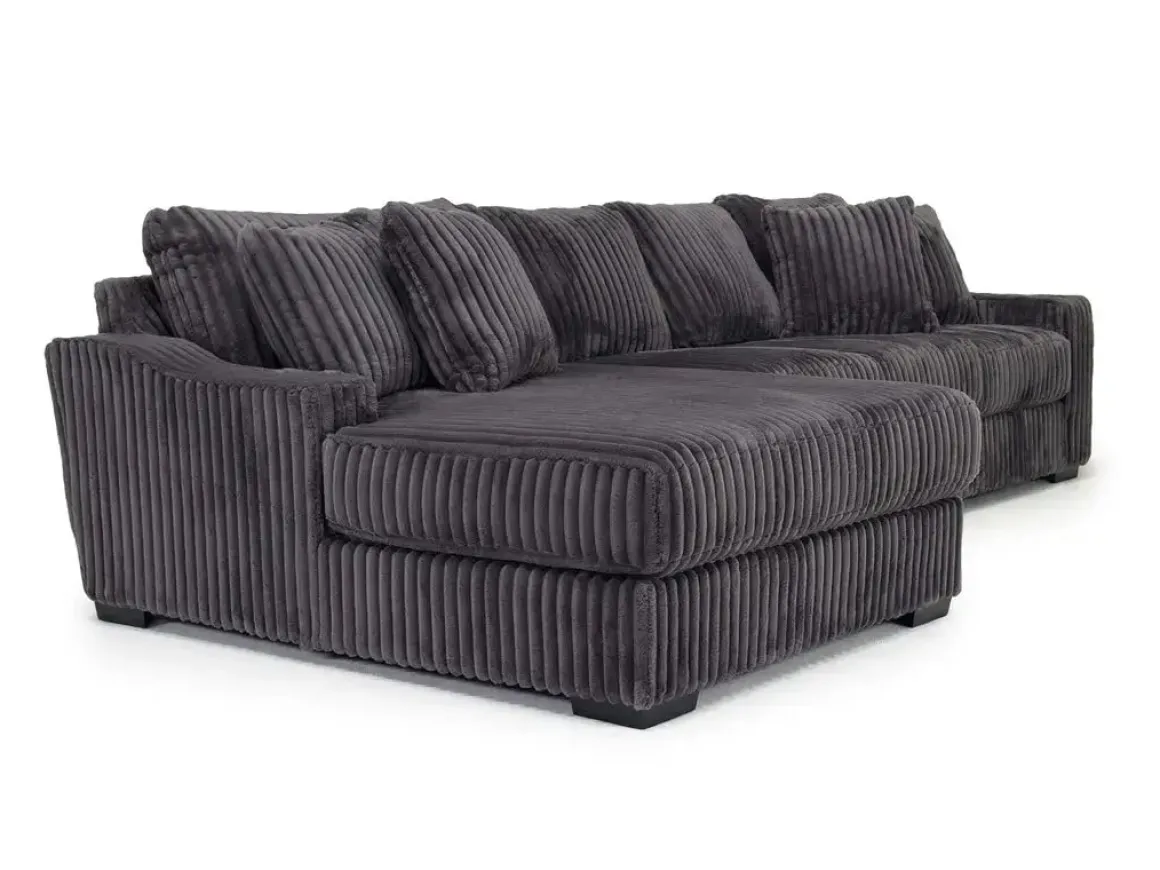 Casper Xl Sofa Chaise In Pony Slate, Left Facing