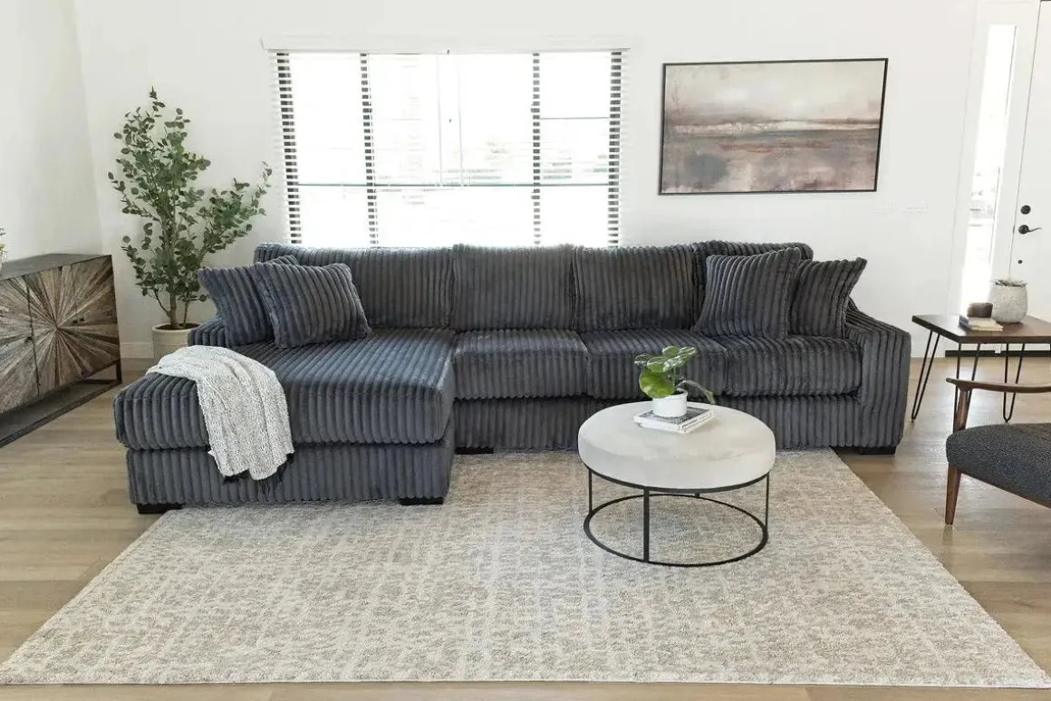 Casper Xl Sofa Chaise In Pony Slate, Left Facing