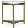 Cassidy Round End Table In Aged Brass