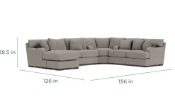 Catamaran 3 Piece Reversible Chaise Sectional - Custom Order