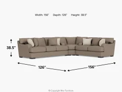 Catamaran 3 Piece Reversible Chaise Sectional In Coconut Stone