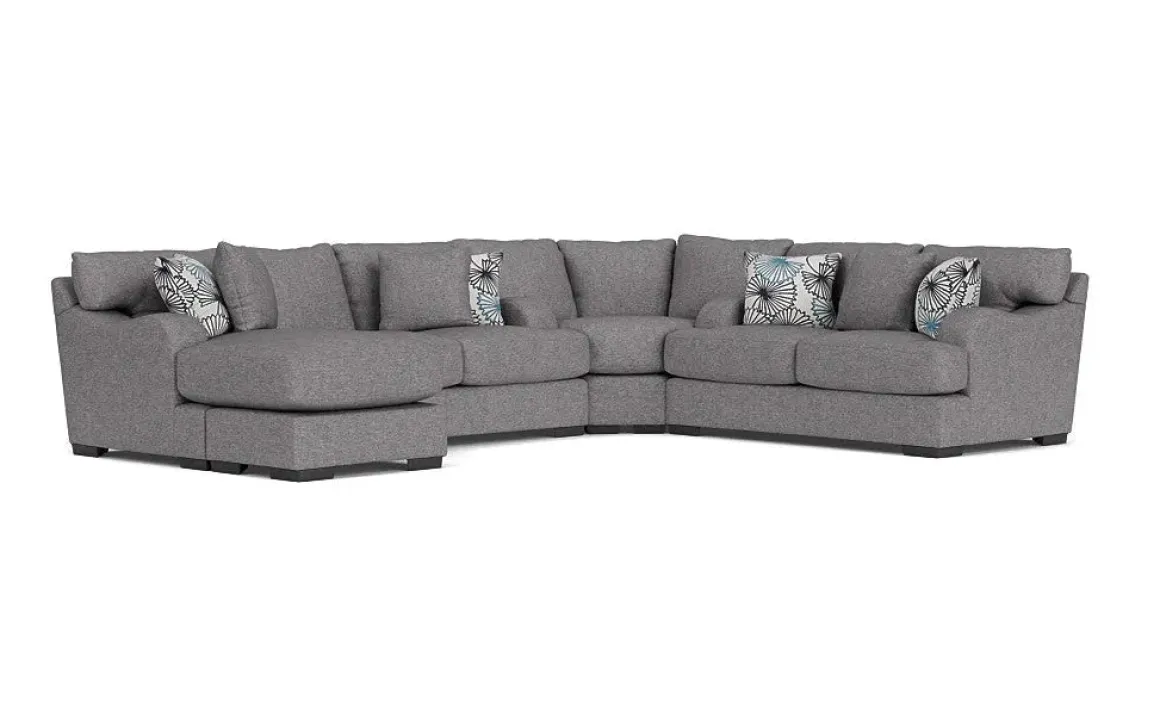 Catamaran Crypton Performance 3 Piece Reversible Chaise Sectional In Custom