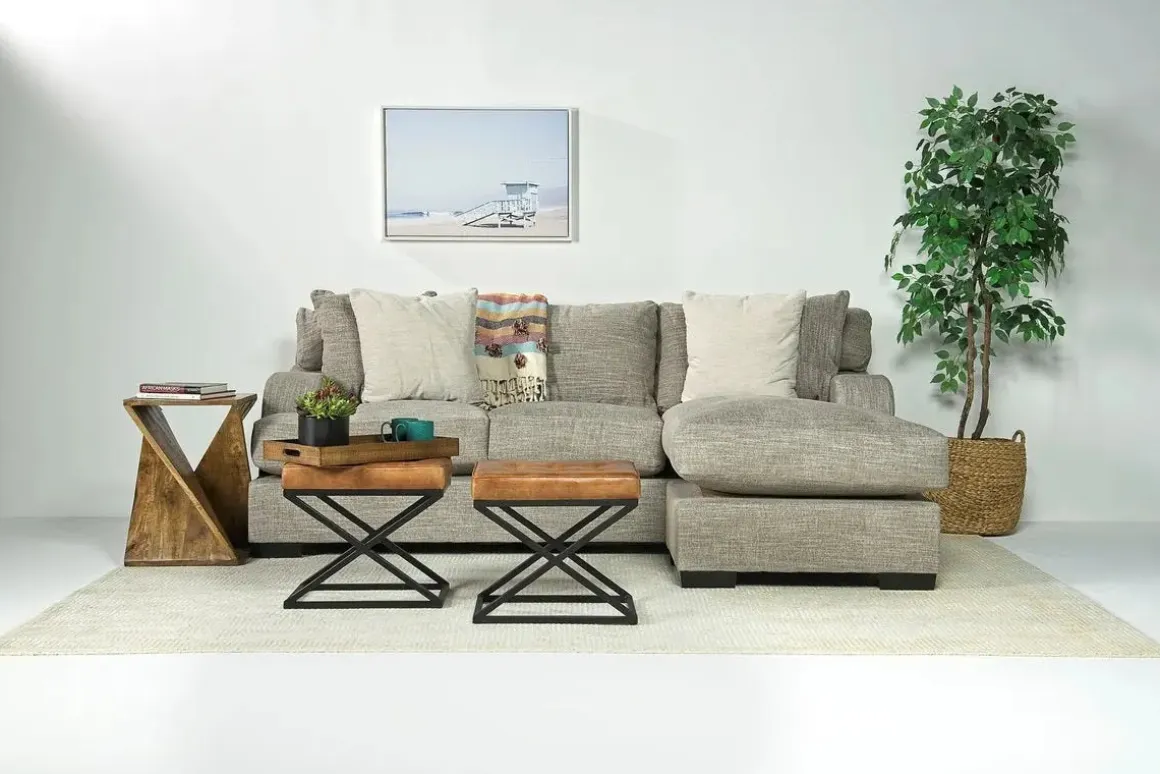 Catamaran Reversible Sofa Chaise In Coconut Stone